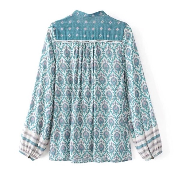 Sage Buttondown Blouse TOP Oracle NEW - Picture 5 of 8